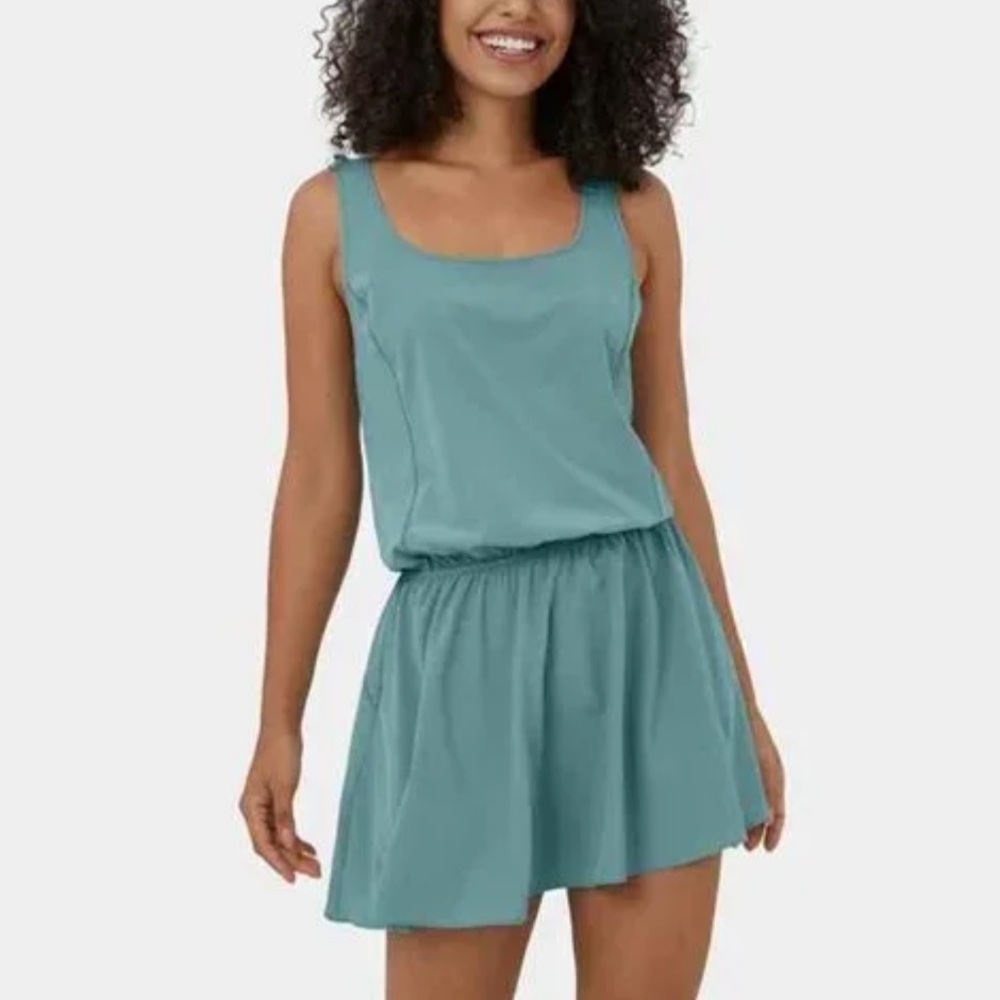 ❤️‍🔥BOGO FREE Halara Breezeful open bsck athletic sports mini dress BLACK large - Picture 2 of 4